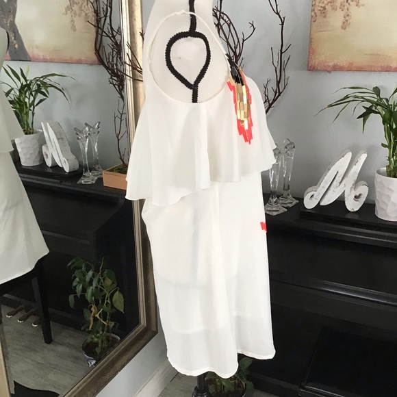 Rehab White and Coral Sequins Summer Dress size S - Picture 8 of 8